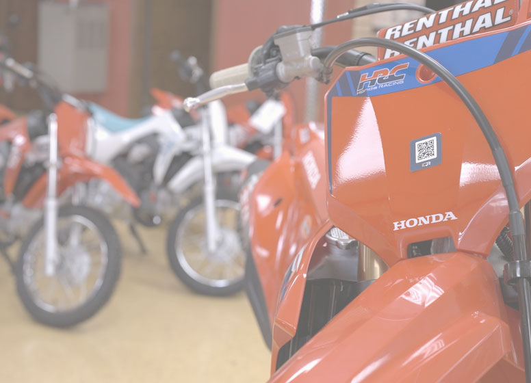 Close up of powersports vehicles