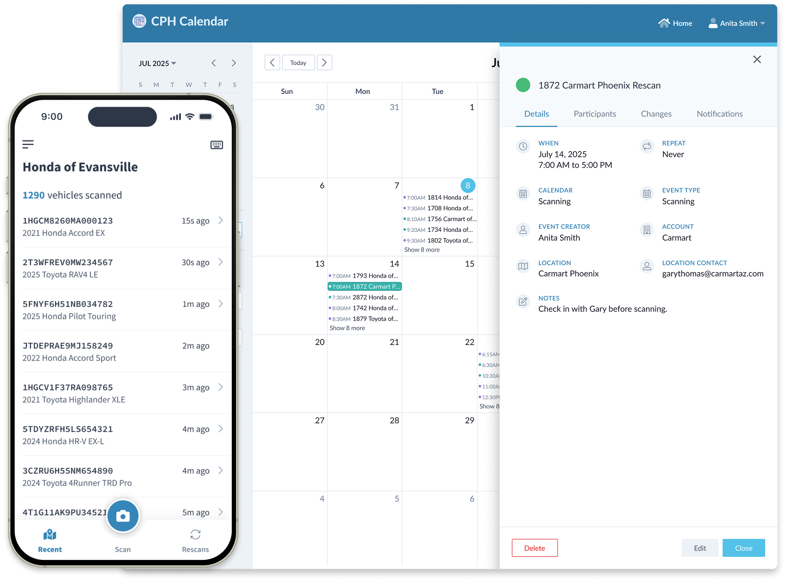 Screenshot of app
